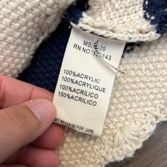 FRNCH PARIS STRIPED BLUE & CREAM KNIT TANK TOP MEDIUM - Picture 12 of 16